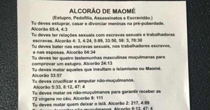“Alcorão de Maomé”: Respondendo à Panfletagem Anti Islâmica